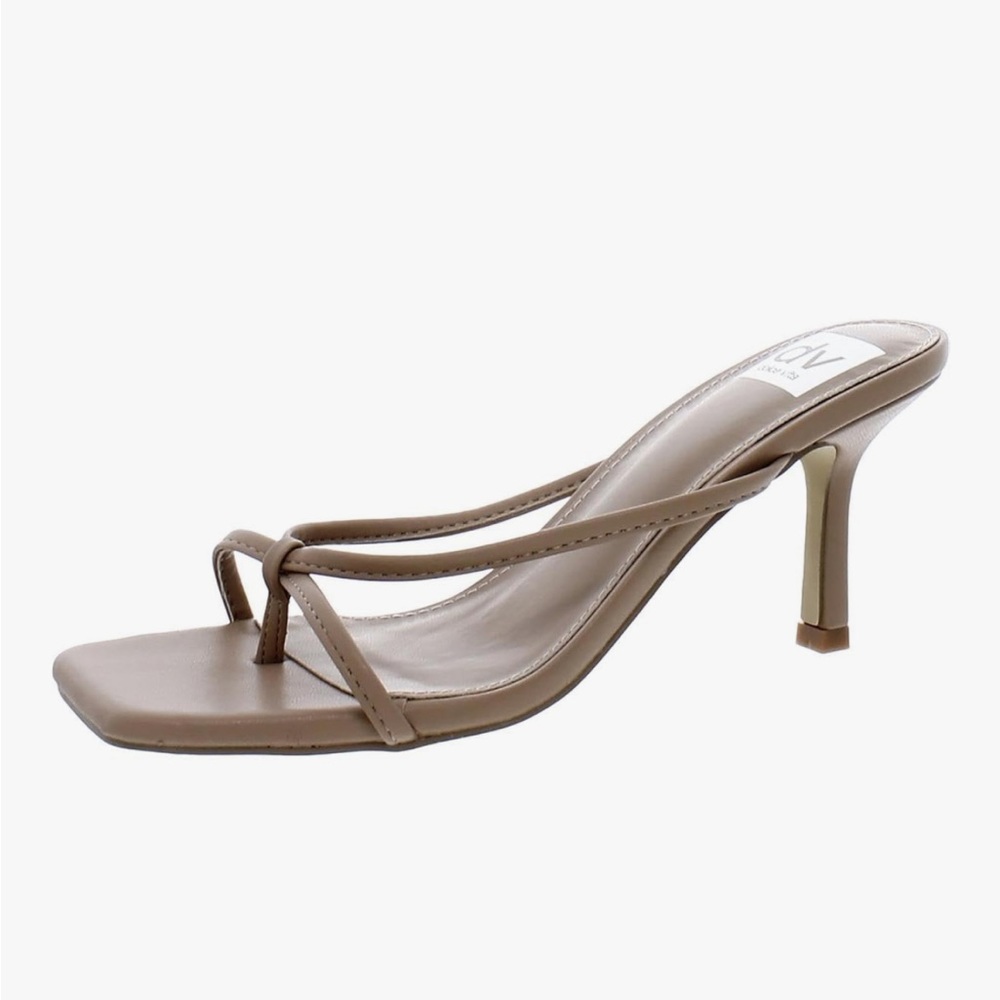 Dolce Vita Zanna Taupe Strappy Square-Toe Heel Sandal